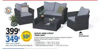 E.Leclerc Brico Salon De Jardin 4 Piéces "Beaux Jours" offre