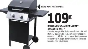 E.Leclerc Brico Barbecue Gaz 2 Brûleurs offre