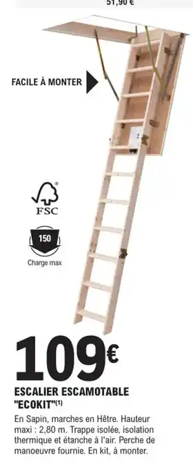 E.Leclerc Brico Escalier Escamotable Ecokit offre