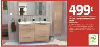E.Leclerc Brico Ensemble Meuble Double Vasque + Miroir Pallas offre
