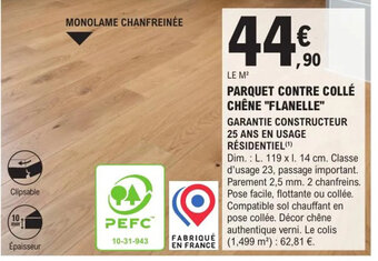 E.Leclerc Brico Parquet Contre Collé Chêne Flanelle offre