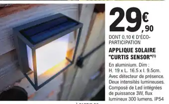E.Leclerc Brico Applique Solaire Curtis Sensor offre