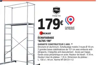 E.Leclerc Brico Échafaudage Altus 190 offre
