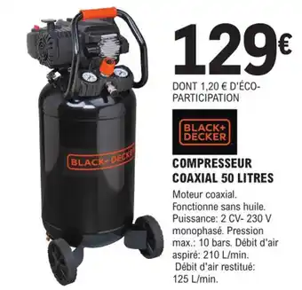 E.Leclerc Brico Compresseur Coaxial 50 Litres offre