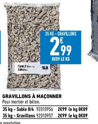 Brico Cash Gravillons à Maçonner offre