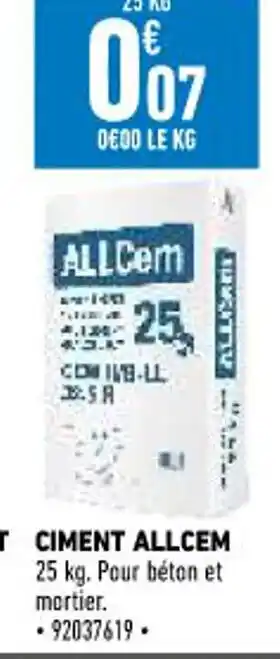 Brico Cash Ciment Allcem offre