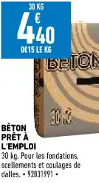 Brico Cash Béton Prêt à L'Emploi offre