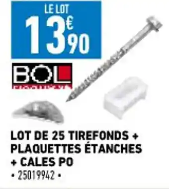 Brico Cash Lot de 25 Tirefonds + Plaquettes Étanches + Calles Po offre