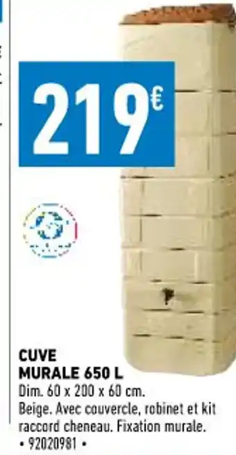 Brico Cash Cuve Murale 650 L offre