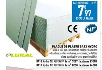 Brico Cash Plaque de Plåtre BA13 Hydro offre