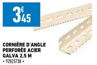 Cornière D'Angle Perforée Acier Galva 2.5 M
