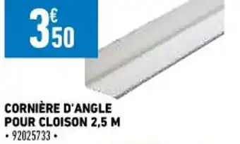 Brico Cash Cornière D'Angle Pour Cloison 2.5M offre