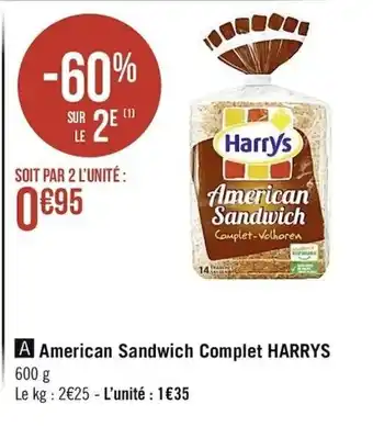 Casino Supermarchés American Sandwich Complet offre