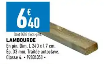 Brico Cash Lambourde offre