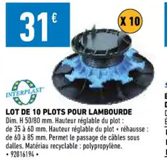 Brico Cash Lot De 10 Plots Pour Lambourde offre