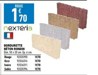 Brico Cash Bordurette béton Rondin offre