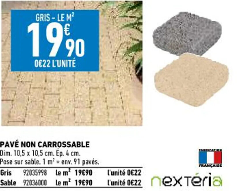 Promo Pavé Non Carrossable chez Brico Cash