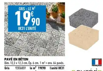 Brico Cash Pavé En béton offre