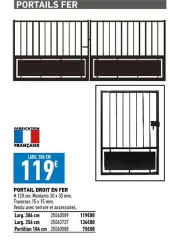 Brico Cash Portail Droit En Fer offre