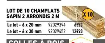 Brico Cash Lot De 10 Champlats Sapin 2 Arronds 2 M offre
