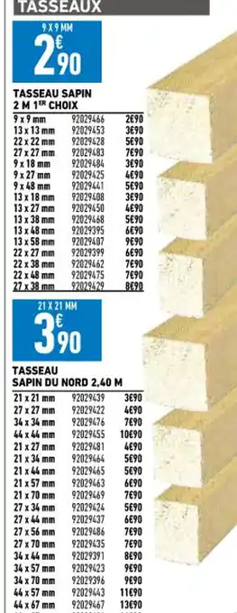 Tasseau Sapin 2 M 1 Choix