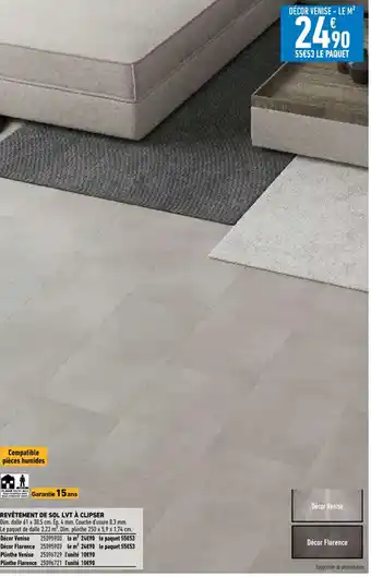 Brico Cash Revetement De Sol LVT A Clipser offre