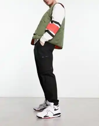 Pull&bear - pantalon cargo en tissu ripstop - noir