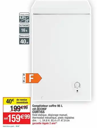 Cora x Carrefour Congélateur offre
