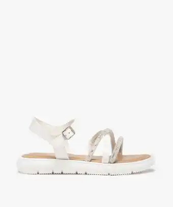 Gémo Sandales fille unies à brides strass offre