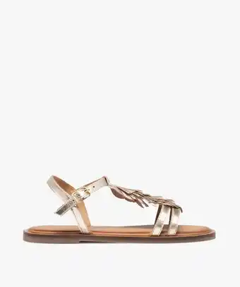 Gémo Sandales fille dessus cuir à franges métallisées – tanéo offre