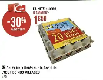 Casino Supermarchés Oeufs frais datés sur la Coquille offre