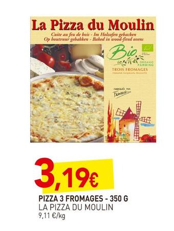 naturéO La pizza du moulin pizza 3 fromages offre