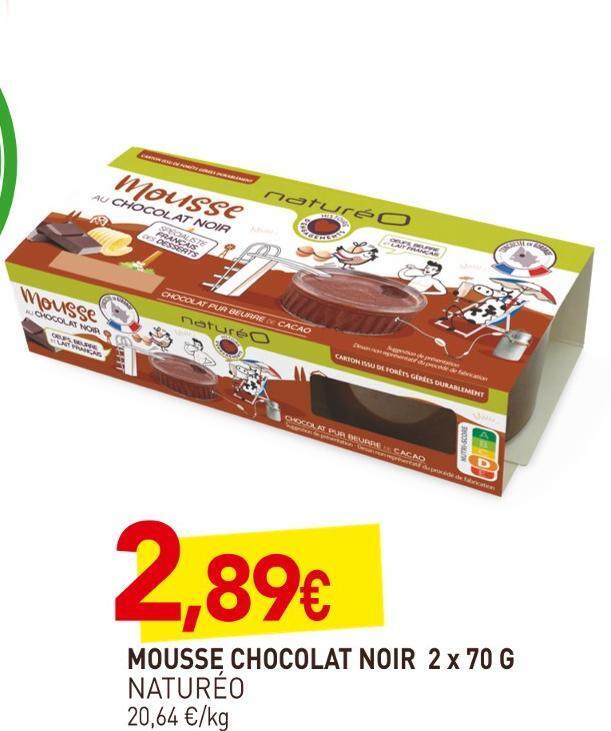 naturéO Naturéo mousse chocolat noir offre
