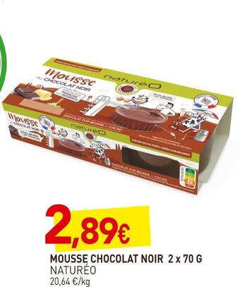 naturéO Naturéo mousse chocolat noir offre