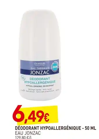 naturéO Eau jonzac déodorant hypoallergénique offre