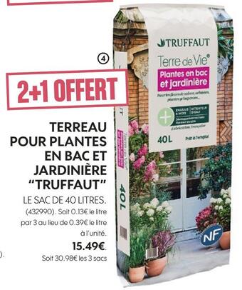 Truffaut Truffaut terreau pour plantes en bac et jardinière offre