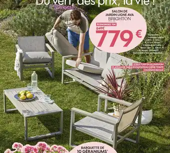 Truffaut Brighton salon de jardin ligne ava offre