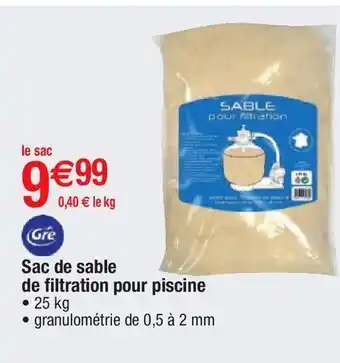 Cora x Carrefour Sac de sable pour filtre épurateur offre