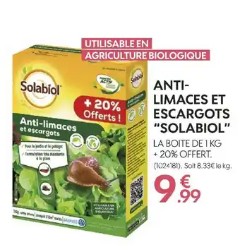 Truffaut Solabiol anti limaces et escargots offre