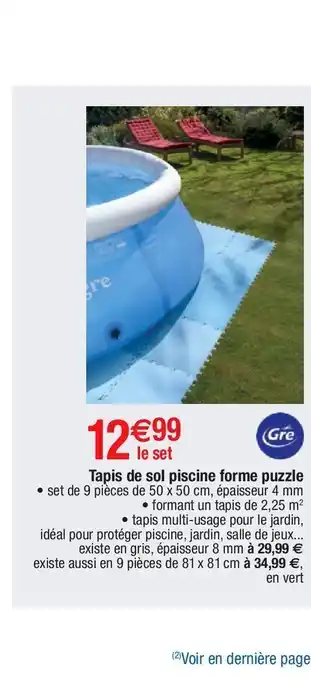 Cora x Carrefour Tapis de sol de piscine offre