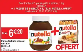 Cora x Carrefour Pâte à tartiner aux noisettes nutella offre