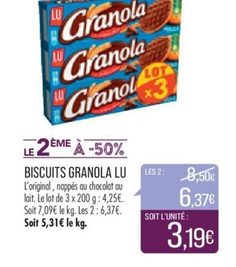 Match Biscuits granola LU offre