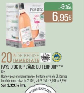 Match Pays d'oc igp l'âme du terroir offre