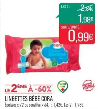 Match Lingettes bébé CORA offre