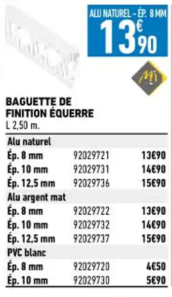 Brico Cash Baguette de Finition équerre offre