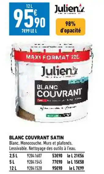 Brico Cash Blanc Couvrant Satin offre