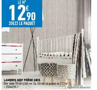 Lambris MDF Frêne Gris