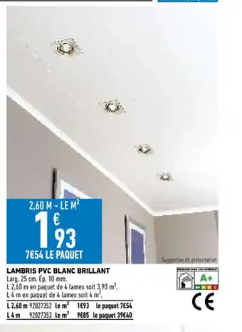 Lambris PVC Blanc Brillant