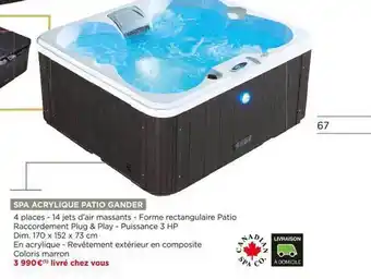 Bricomarché Spa Acrylique Patio Gander offre