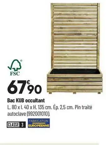 Bricorama Bac Kub Occultant offre